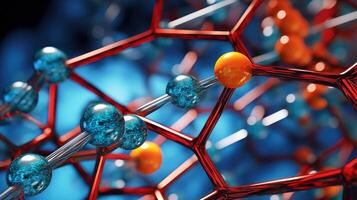 Medical studies of molecular structures. Science in the service of human. Technologies of the future in our life. molecule of medicine model, illustration photo
