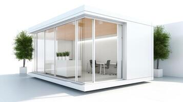 Mobile office buildings or container site office for construction site. Shipping container. Portable house and office cabins, illustration photo