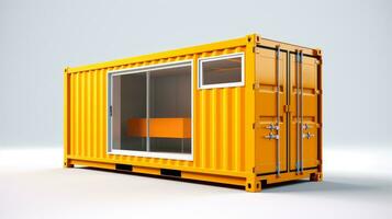 Mobile office buildings or container site office for construction site. Shipping container. Portable house and office cabins,Generative AI illustration photo