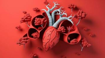 3D illustration of the human organ systems, Human internal organs. Anatomy. Nervous, circulatory, digestive, excretory, urinary,and bone systems. Medical education concept, Generative AI illustration photo