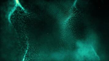 Abstract technology green background by wave lines background modern curved pattern video