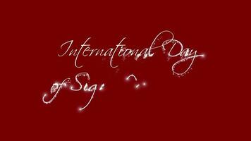 International Day of Sign Languages - lettering animation with particles video