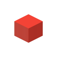 single red cube. 3d red cube. 3d object. png