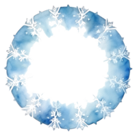 azul acuarela copo de nieve marco aislado png