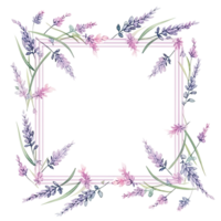 romantisch flotal Lavendel Aquarell Rahmen png