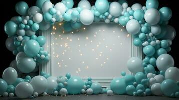 Holiday balloon frame background photo