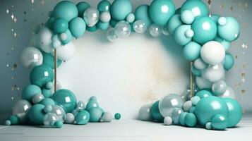 Holiday balloon frame background photo