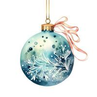 Watercolor Christmas ball isolated photo