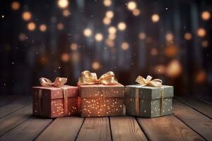 Christmas gift box background photo