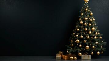 Minimalist background with Christmas tree photo