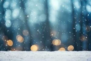 Blue Christmas background with snowflakes photo