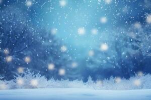 Blue Christmas background with snowflakes photo