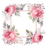 Romantic wedding watercolor frame photo