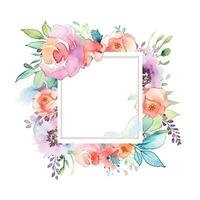 Romantic wedding watercolor frame photo