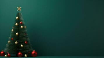 Minimalist background with Christmas tree photo
