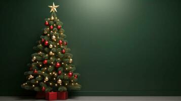 Minimalist background with Christmas tree photo