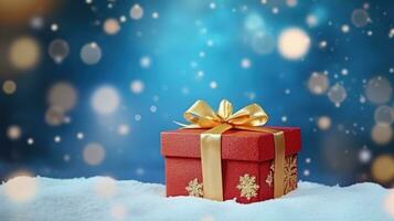 Christmas gift box background photo