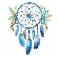 Watercolor dream catcher isolated photo