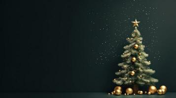 Minimalist background with Christmas tree photo