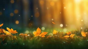 Autumn leaves background photo