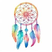 Watercolor dream catcher isolated photo