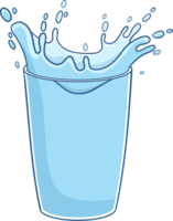Water splash in glass clipart png
