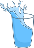 Water splash in glass clipart png