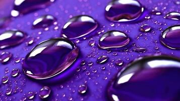 Generative AI, Lavender color. Texture of light violet purple gel with drops and waves on soft background. Liquid beauty product closeup photo