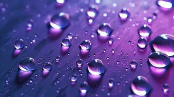 Generative AI, Lavender color. Texture of light violet purple gel with drops and waves on soft background. Liquid beauty product closeup photo