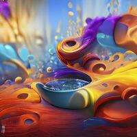 Abstract background with a fluid, water-like texture. AI Generated photo