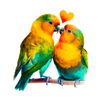 Wellensittich Lovebird Papagei lorien und Loris, Papagei, png Material, gemalt png generativ ai