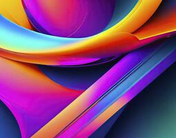 Futuristic abstract background with a blend of metallic and neon colors. AI Generated photo