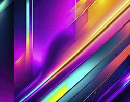 Futuristic abstract background with a blend of metallic and neon colors. AI Generated photo