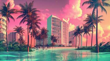 Miami Sunset - Wallpaper | Rebel Walls