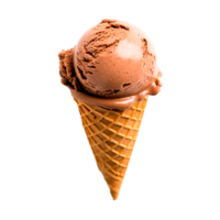 Chocolate ice cream Ice Cream Cones Waffle Generative Ai png