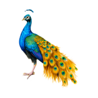 Blue and green peacock Generative Ai png