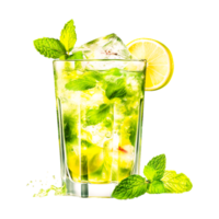 cocktail sur gin och tonic likör japansk toffel generativ ai png