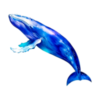 Bright Blue Whale  Generative Ai png