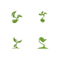 Seeds nature logo vector template illustration