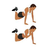 Woman doing modified plank shoulder tap vector