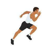 Man runner sprinter explosive start in running. vector