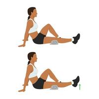 Woman doing seated knee extensions exercise vector