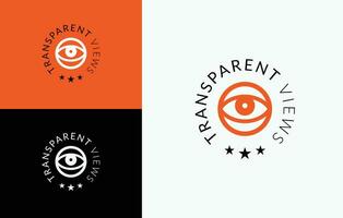 Transparent View logo with eye vector