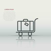 Travel bag icon in flat style. Luggage vector illustration on white isolated background. Baggage business concept.