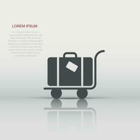 Travel bag icon in flat style. Luggage vector illustration on white isolated background. Baggage business concept.