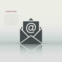 Email message icon in flat style. Mail document vector illustration on white isolated background. Message correspondence business concept.