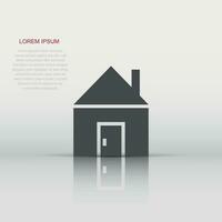 Building icon in flat style. Home vector illustration on white isolated background. House business concept.