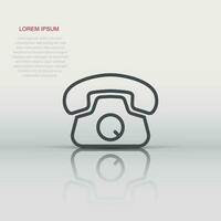 Mobile phone icon in flat style. Telephone talk vector illustration on white isolated background. Hotline contact business concept.