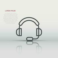 Helpdesk icon in flat style. Headphone vector illustration on white isolated background. Chat operator business concept.