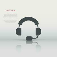 Helpdesk icon in flat style. Headphone vector illustration on white isolated background. Chat operator business concept.